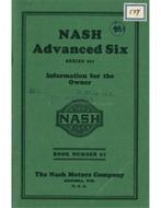 1926 NASH ADVANCED SIX INSTRUCTIEBOEKJE ENGELS