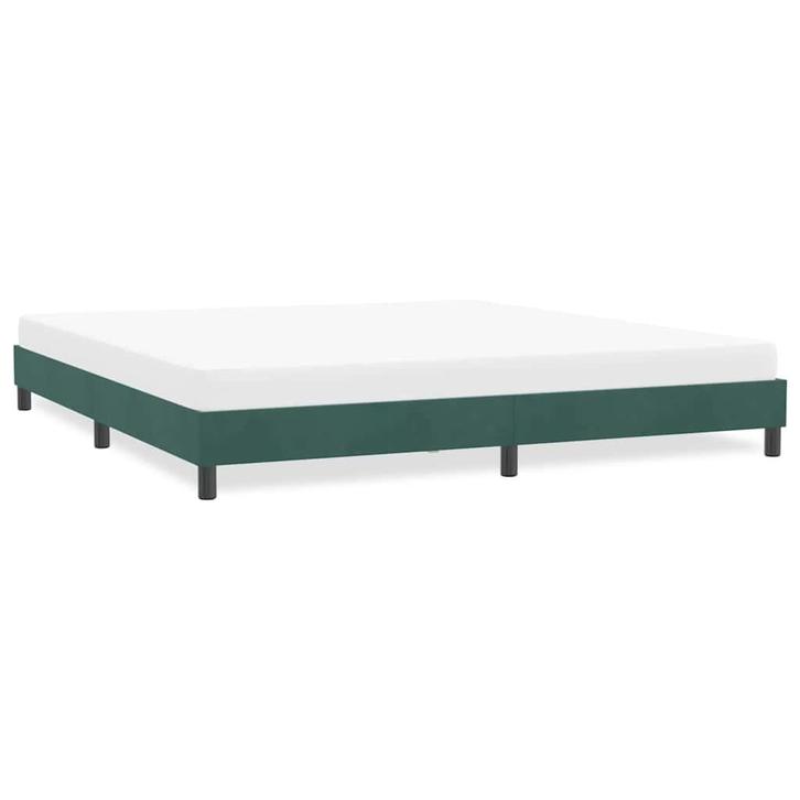 vidaXL Bedframe zonder matras 180x220 cm fluweel donkergroen, Huis en Inrichting, Slaapkamer | Bedden, Groen, Nieuw, Stof, Tweepersoons