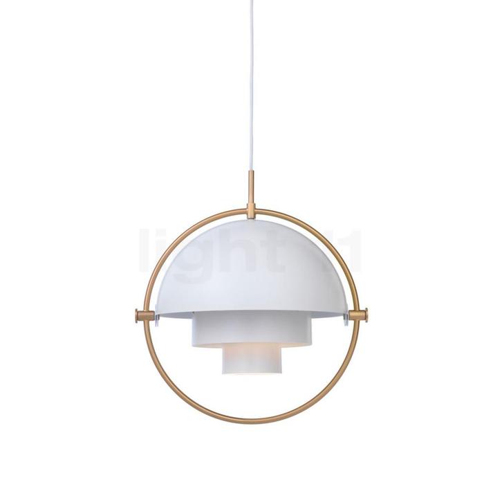Gubi Multi-Lite Hanglamp, messing/wit - ø¸22,5 cm, Huis en Inrichting, Lampen | Hanglampen, Nieuw, Verzenden
