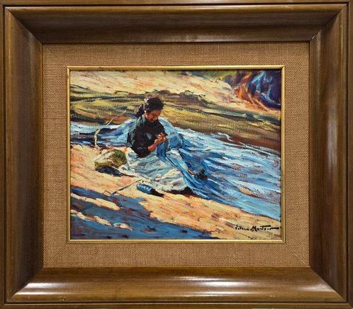 Juan Valera Montoro (1923) - Tejiendo el mar, Antiek en Kunst, Kunst | Schilderijen | Klassiek
