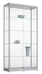 Vitrinekast 200x100x40cm Zwart Of Aluminium, Huis en Inrichting, Kasten | Vitrinekasten, Ophalen of Verzenden, Nieuw