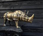 Beeld, XL Rhino - 23 cm - Metaal, Antiek en Kunst
