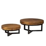 Set salontafel  teak hout bladdikte 6 cm, Nieuw
