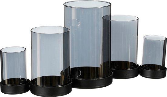 2dekans | Mica Decorations Kratos Kaarshouder - L36 x B12 x, Huis en Inrichting, Woonaccessoires | Kandelaars en Kaarsen, Grijs