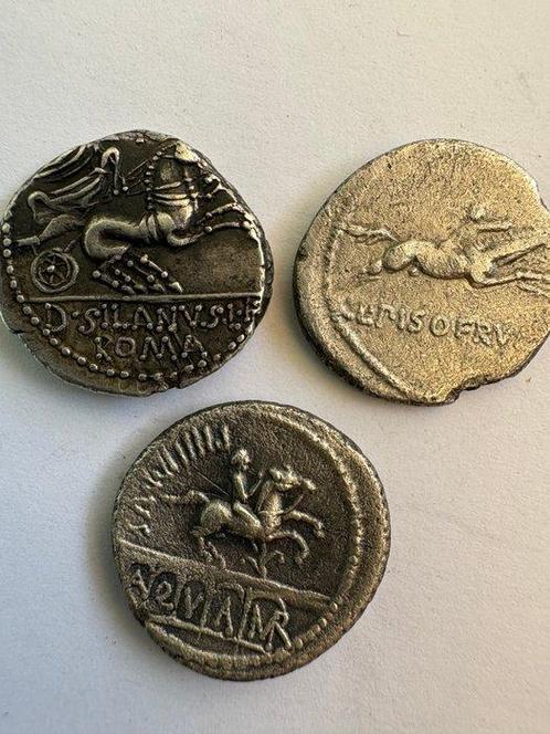 Romeinse Republiek Lotto 3 denarii 91-56 a.C., Postzegels en Munten, Munten | Europa | Niet-Euromunten