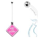 Fako Bijoux® - Zwangerschapspiercing - Baby on Board - Roze, Verzenden, Nieuw