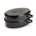 Emalia geëmailleerde braadpan met deksel 3L emaille zwart, Huis en Inrichting, Keuken | Potten en Pannen, Nieuw, Ophalen of Verzenden