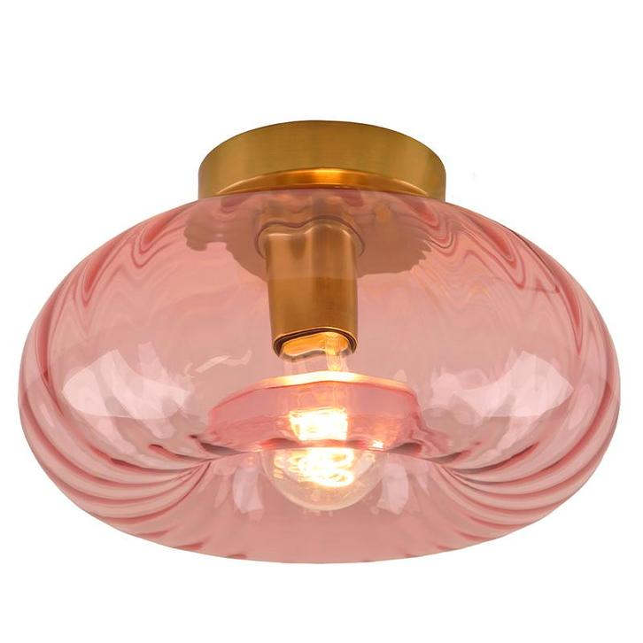 Retro plafondlamp roze, Diane, Huis en Inrichting, Lampen | Plafondlampen, Nieuw, Glas, Ophalen of Verzenden
