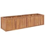 vidaXL Plantenbak verhoogd 200x50x50 cm massief teakhout, 100 cm of meer, Verzenden, Nieuw, Hout