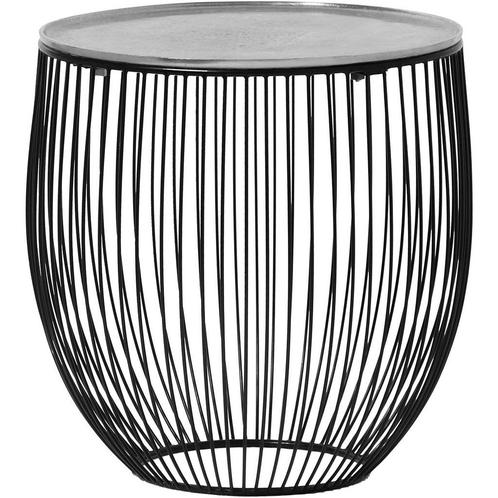 Bijzettafel - Trion Rana - Rond - 42cm - Zwart/Zilver -, Huis en Inrichting, Tafels | Eettafels, Nieuw, Overige materialen, Ophalen of Verzenden