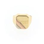 Tricolor gouden zegelring; heren | Anjer (witgoud), Sieraden, Tassen en Uiterlijk, Ringen, Gebruikt, Overige kleuren, 19 tot 20