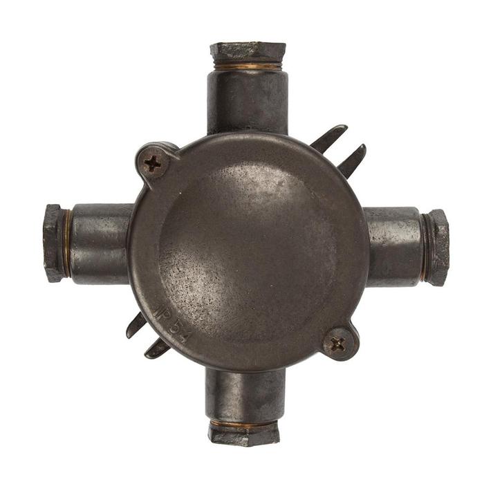 Jaren 30 Vintage Lasdoos X Zwart Brons Tuinverlichting, Doe-het-zelf en Verbouw, Elektra en Kabels, Nieuw, Stopcontact, Verzenden