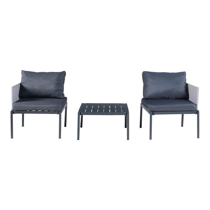 Tuinset Accettura 3-delig tuintafel met 2 tuinstoelen grijs, Tuin en Terras, Tuinsets en Loungesets, Verzenden