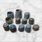 Roman to medieval Brons, Lot of 12 Rare Thimble Sieraden