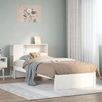 vidaXL Bed met boekenkast zonder matras grenenhout wit, Verzenden, Nieuw, Wit, Hout