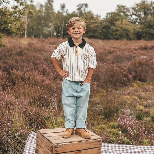 Your Wishes  Fine stripe polo sweater cloud dancer Maat 80, Kinderen en Baby's, Babykleding | Maat 80, Nieuw, Ophalen of Verzenden