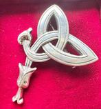 Zilver, 2 Hallmarks - Broche - Snake Celtic Trinity Knt, Antiek en Kunst