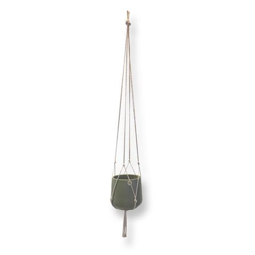 Minimalistische Plantenhanger - Beige - Katoen - Macramé -, Huis en Inrichting, Woonaccessoires | Overige, Nieuw, Ophalen of Verzenden
