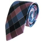 SALE! Stropdas geruit roze/blauw • 7cm • Stropdassen, Verzenden, Nieuw, Met patroon, Roze