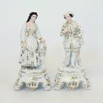 Antieke bij elkaar horende Vieux de Paris beeldvazen (circa