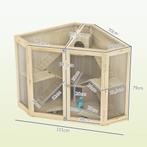 TRUUSK Houten Hamsterkooi met 4 Niveaus - Voederstation - Wi