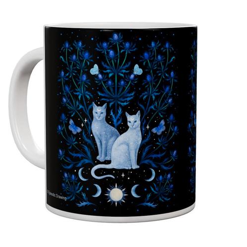 Mok - Blue Thistle And Cat - 440ml, Huis en Inrichting, Keuken | Servies, Nieuw, Ophalen of Verzenden