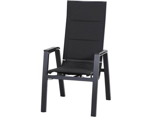 Siena Garden Milano Relaxfauteuil Aluminium/Textiel - Zwart, Tuin en Terras, Tuinstoelen, Ophalen of Verzenden