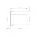 Aluminium daktrim 60x64mm, 2.5m. Wit, RAL 9010, Tuin en Terras, Ophalen of Verzenden, Nieuw