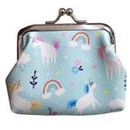 Knip Portemonnee Eenhoorn Magic Lichtblauw met Regenboog en, Sieraden, Tassen en Uiterlijk, Portemonnees, Ophalen of Verzenden