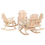 vidaXL 5-delige Loungeset massief vurenhout, Verzenden, Nieuw, Hout, Loungeset