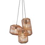 Good & Mojo Tanami Hanglamp 3-lichts, natuur (Hanglampen), Verzenden, Nieuw