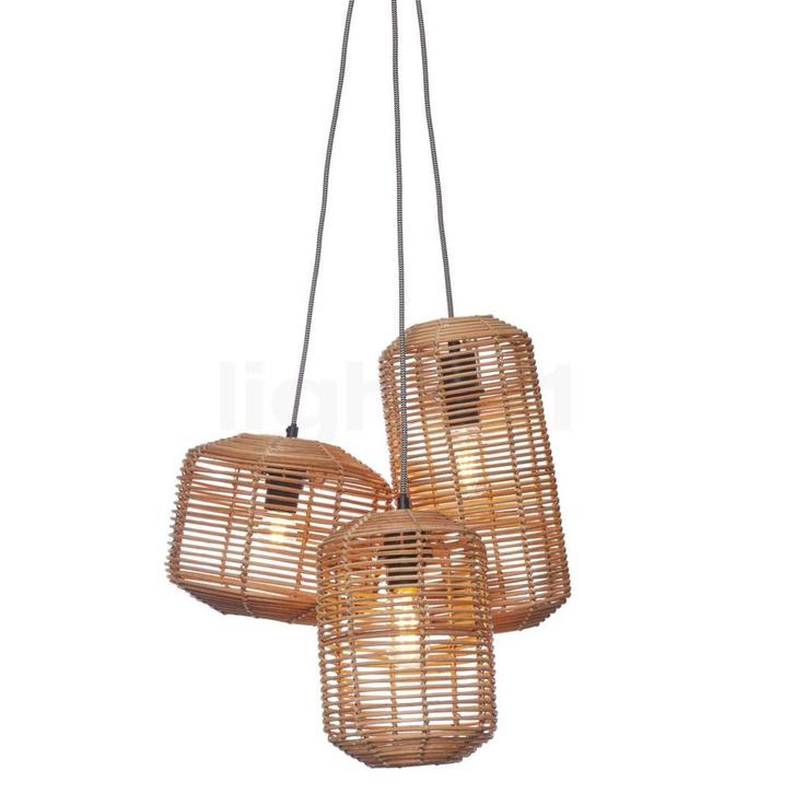 Good & Mojo Tanami Hanglamp 3-lichts, natuur (Hanglampen), Huis en Inrichting, Lampen | Hanglampen, Nieuw, Verzenden