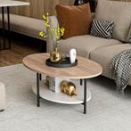 [en.casa] Salontafel Fredericia 36x90x60 cm Eiken wit en zwa, Huis en Inrichting, Verzenden, Nieuw