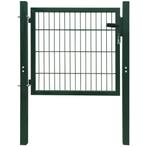 vidaXL Poort dubbelstaafmat (enkel) 106x130 cm groen, Tuin en Terras, Tuinpoorten, Verzenden, Nieuw