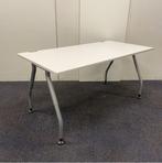 werndl verstelbaar bureau, 160x80cm, wit blad - grijze poten, Huis en Inrichting, Bureaus, Ophalen of Verzenden, In hoogte verstelbaar