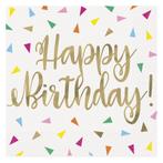 Happy Birthday Servetten Confetti 16st, Hobby en Vrije tijd, Feestartikelen, Verzenden, Nieuw