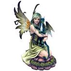 Beeldje Fantasy Boself - Knielend met Draakje - Groen - Medi, Ophalen of Verzenden, Nieuw