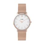Cluse Minuit Mesh White, Rose Gold Colour, Verzenden, Nieuw