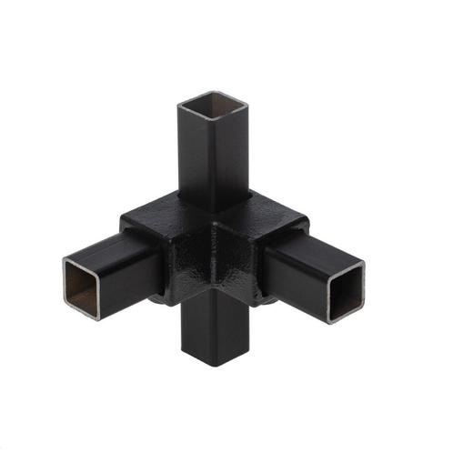 Zwarte Buiskoppeling | Hoekstuk - vierkant zwart (25x25 mm), Doe-het-zelf en Verbouw, IJzerwaren en Bevestigingsmiddelen, Ophalen of Verzenden