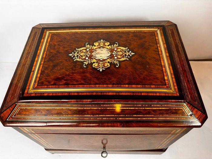 Cave à Liqueur Napoleon III - Drankkast - Dennenhouten loep, Antiek en Kunst, Antiek | Meubels | Stoelen en Banken