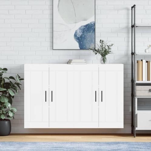 vidaXL Hangkasten 2 st bewerkt hout wit, Huis en Inrichting, Kasten | Buffetkasten, 25 tot 50 cm, Nieuw, Overige houtsoorten, Minder dan 100 cm