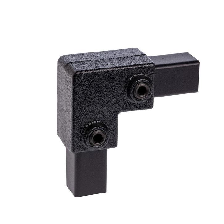 Zwarte Buiskoppeling | Kniestuk 90° - vierkant zwart (25x25, Doe-het-zelf en Verbouw, IJzerwaren en Bevestigingsmiddelen, Ophalen of Verzenden