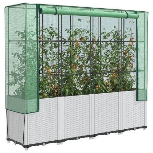 vidaXL Plantenbak verhoogd met kashoes 160x40x153 cm, Tuin en Terras, Bloembakken en Plantenbakken, Nieuw, Kunststof, Verzenden