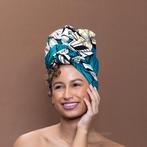 Afrikaanse Donker turquoise bloem hoofddoek - headwrap, Nieuw, Ophalen of Verzenden