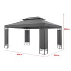 [en.casa] Paviljoen Lanciano partytent 4x3x2,65 cm donkergri