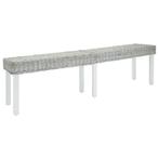 vidaXL Bankje 160x35x45 cm natuurlijk kubu rattan en, Huis en Inrichting, Verzenden, Nieuw, Hout, 150 tot 200 cm