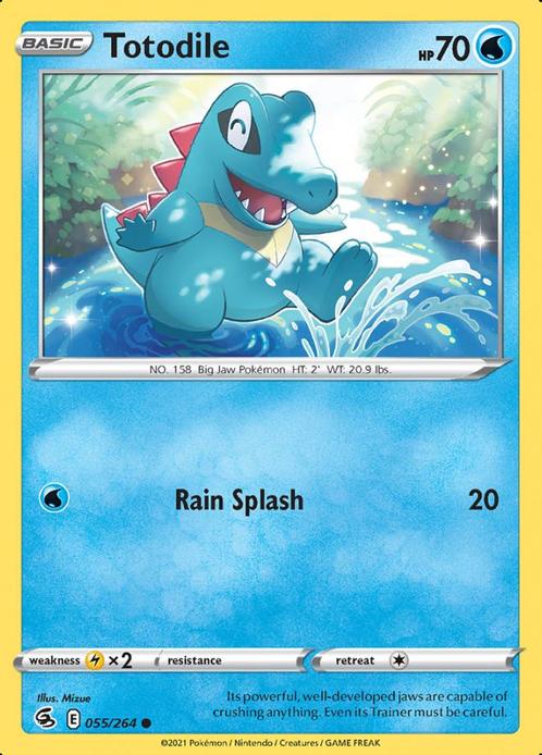 Totodile 055/264 (Fusion Strike), Hobby en Vrije tijd, Verzamelkaartspellen | Pokémon, Losse kaart, Nieuw, Foil, Ophalen of Verzenden