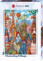 Charming Village - Blue Gate Puzzel (500 stukjes) | Heye -, Hobby en Vrije tijd, Denksport en Puzzels, Verzenden, Nieuw