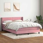 vidaXL Boxspring met matras fluweel roze 160x220 cm, Verzenden, Nieuw, Stof