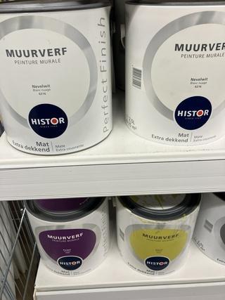 Ca. 25x Muurverf diverse kleuren Histor, Doe-het-zelf en Verbouw, Verf, Beits en Lak